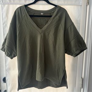 Free People Movement Olive Green V-Neck Dolman Women's Top